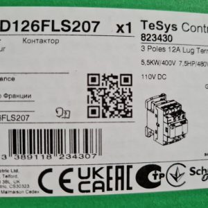 Contacteur LC1D126FLS207 - 110V DC  5,5kW  SCHNEIDER  (  LC1D12FL )