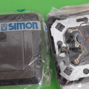 3  Prise Téléphone RJ12 , 6 contacts , SIMON 22 BRUN