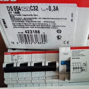 DISJONCTEUR  DIFFERENTIEL 4P  C 32A 300mA-AC  0,3A , ABB  DS654  423188